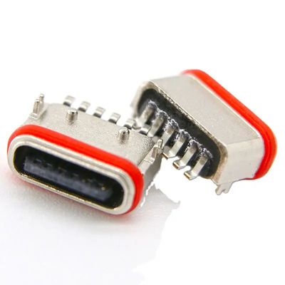 Θηλυκό οριζόντιο SMT 6 συνδετήρας καρφιτσών USB3.0 USB3.1 για τη χρέωση