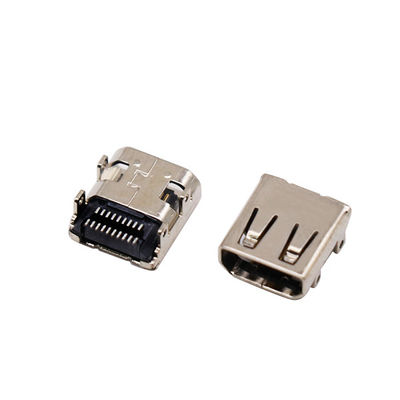 Καλυμμένοι οι χρυσός συνδετήρες 19 καλωδίων μικροϋπολογιστών HDMI καρφώνουν το θηλυκό συνδετήρα τύπων DIP+SMT δ
