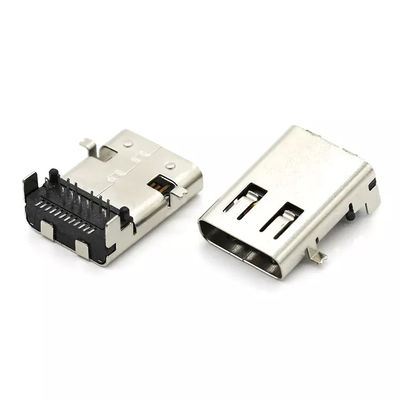 Θηλυκή υποδοχή USB από κράμα χαλκού SMT Τύπος 24Pin Υποδοχή USB 3.1 C