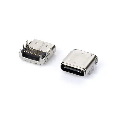 24 καρφίτσες USB τύπου C θηλυκό σύνδεσμο DIP+SMT 3.4 μπροστινή πρίζα και πίσω επικάλυψη για το καλώδιο φόρτισης