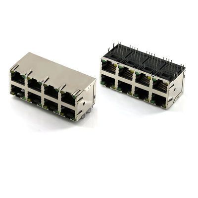 Cat6 η πολυ θηλυκή επιτροπή Ethernet Jack συνδετήρων PCB λιμένων RJ45 λιμένων 2x4 τοποθετεί