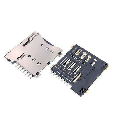 Αντιφατικός συνδετήρας υποδοχών καρτών μικροϋπολογιστών 7p SIM τύπων 1.35mm ύψος για το PCB
