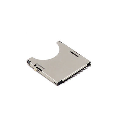 Υποδοχή 10p συνδετήρων SMT καρτών μνήμης μικροϋπολογιστών SD τύπων UL94V-0 ώθησης