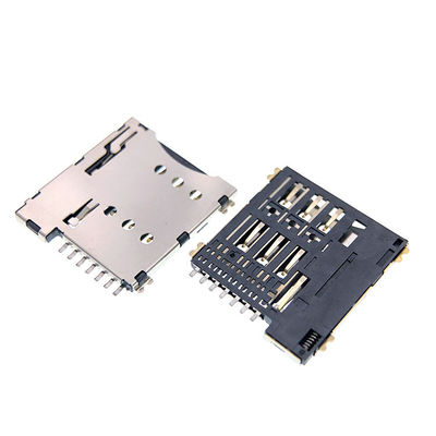 ποιότητας  Push Pull Type Micro 7p SIM Card Socket Connector 1.35mm Height For PCB Εργοστάσιο