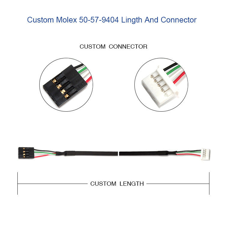 Λουρί καλωδίων συνήθειας Molex 50-57-9404 με το SL 2.54mm 4 τρόπος 70066 συνδετήρας