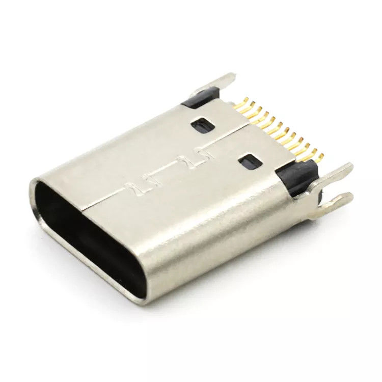 Θηλυκή υποδοχή 24P USB 3.1 Υποδοχές TYPE C 180 μοιρών για PCB 1,0 mm