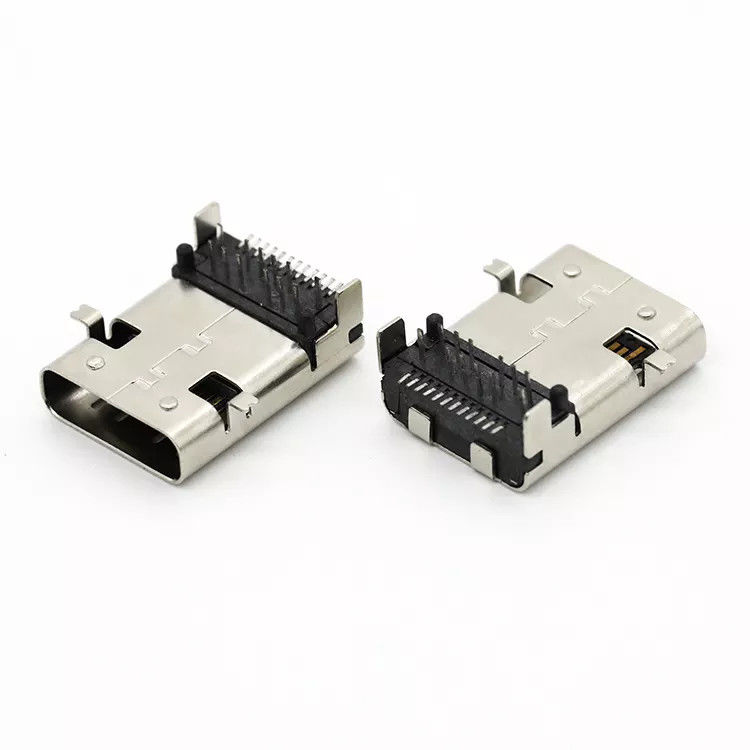 Θηλυκή υποδοχή USB από κράμα χαλκού SMT Τύπος 24Pin Υποδοχή USB 3.1 C