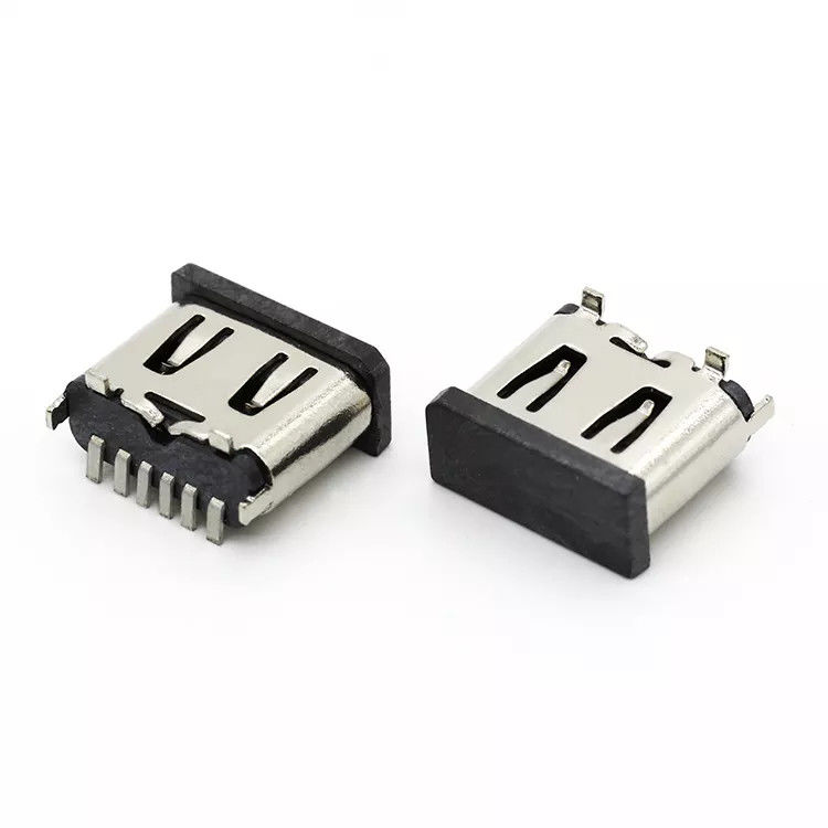 Κάθετη 6P θηλυκή υποδοχή USB 3.1 C Υποδοχή υποδοχής SMT Τύπος για κινητό τηλέφωνο