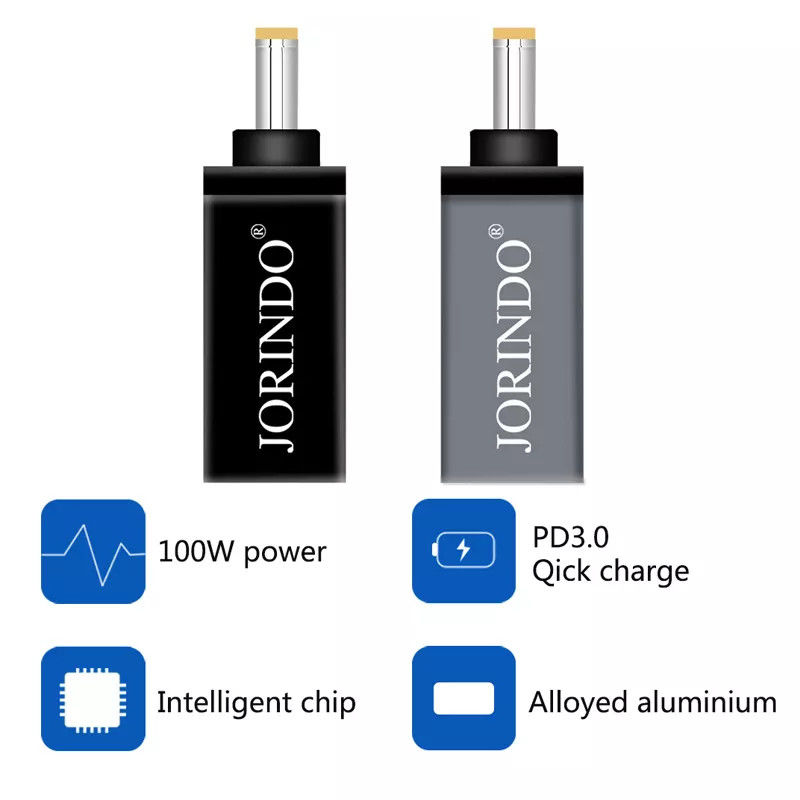 100W USB Type C Θηλυκό σε DC 5,5x2,5mm Αρσενικό PD Σύνδεσμος Γρήγορη γρήγορη φόρτιση