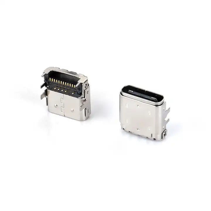 24 καρφίτσες USB τύπου C θηλυκό σύνδεσμο DIP+SMT 3.4 μπροστινή πρίζα και πίσω επικάλυψη για το καλώδιο φόρτισης