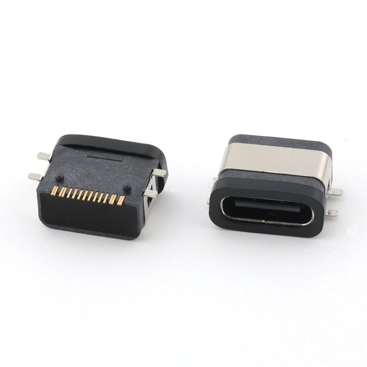 USB 16pin Αδιάβροχο IPX8 Τύπου C Γυναικείο σύνδεσμο SMT AC DC 5V Διορισμένη τάση