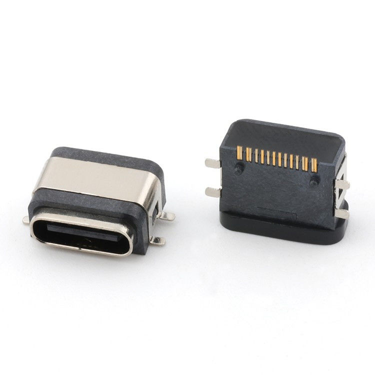 USB 16pin Αδιάβροχο IPX8 Τύπου C Γυναικείο σύνδεσμο SMT AC DC 5V Διορισμένη τάση