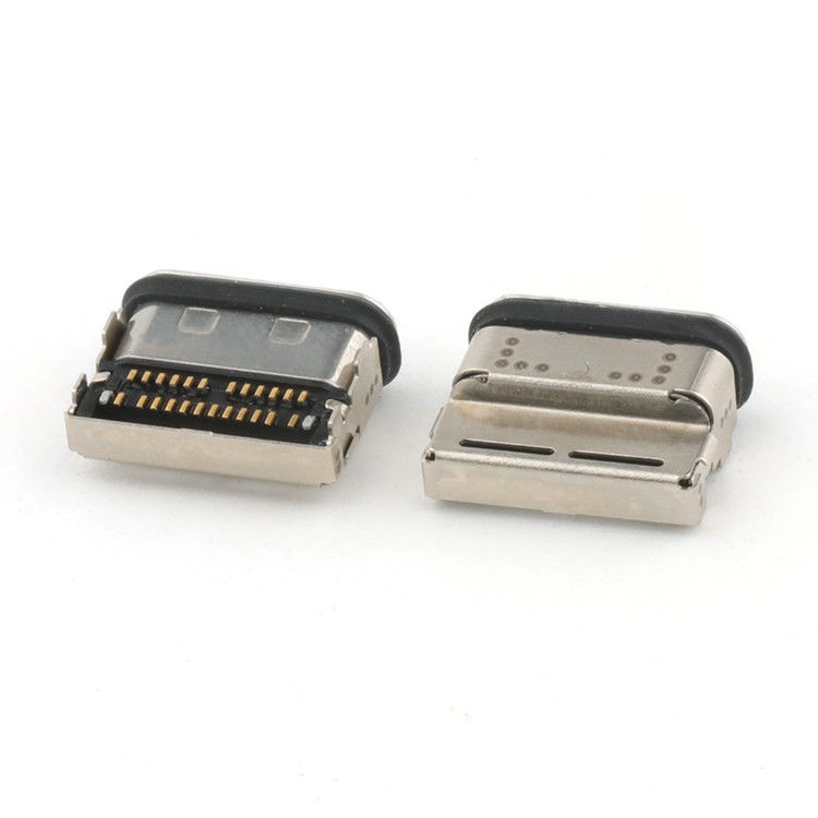 Σύνδεσμος USB C 24 πιν SMT τύπου IPX8 Αδιάβροχος σύνδεσμος USB C τύπου θηλυκού τύπου