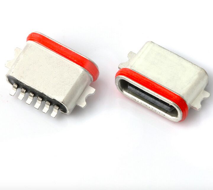 Επαγγελματικός Κατασκευαστής Αδιάβροχου USB Type C 6P Full SMT Connector IP67 USB 3.1 SMD Connector