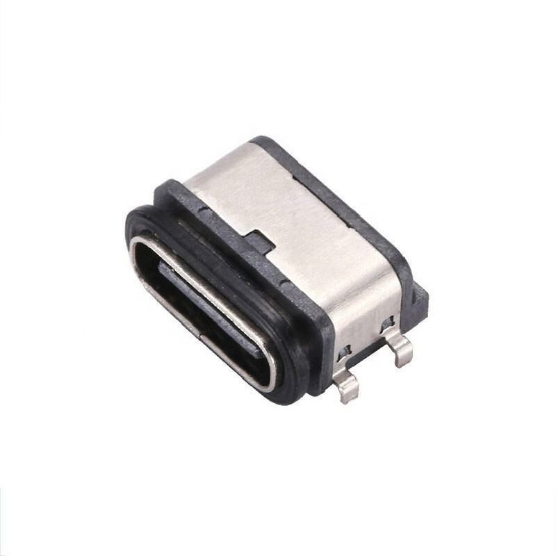 Τύπος C 6-Pin Θηλυκός Υποδοχή USB IPX7 Αδιάβροχη Οριζόντια Στήριξη SMT Μεταφορά Δεδομένων