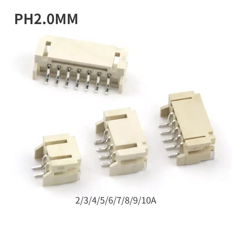 Συνδετήρας καλωδίου σε πλακέτα SMD PH 2.0mm 6 ακίδων κάθετος συνδετήρας wafer SMT με κάλυμμα
