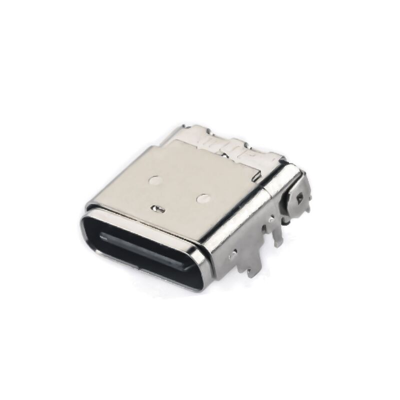 24PIN USB 3.1 τύπου C θηλυκό υβριδικό δέκτη δεξιάς γωνίας για φόρτιση τηλεφώνου και ταχεία μεταφορά δεδομένων
