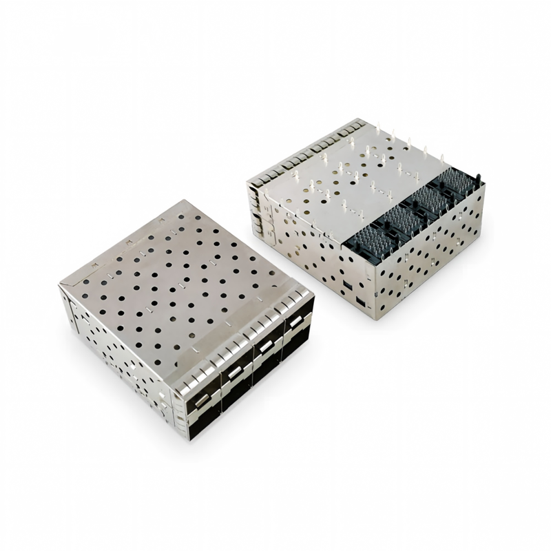 8 θύρες 160pin SFP+ Press-Fit Small-form-factor Pluggable (SFP+) Σύνδεσμος Ματρίδας Διαμόρφωση 2x4 θύρας W/o Light Model