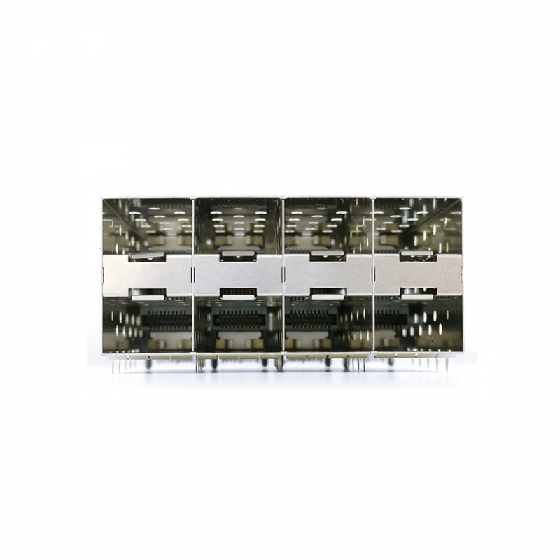 8 θύρες 160pin SFP+ Press-Fit Small-form-factor Pluggable (SFP+) Σύνδεσμος Ματρίδας Διαμόρφωση 2x4 θύρας W/o Light Model