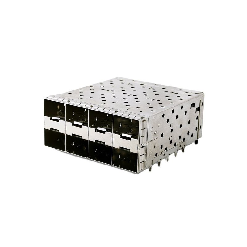 8 θύρες 160pin SFP+ Press-Fit Small-form-factor Pluggable (SFP+) Σύνδεσμος Ματρίδας Διαμόρφωση 2x4 θύρας W/o Light Model