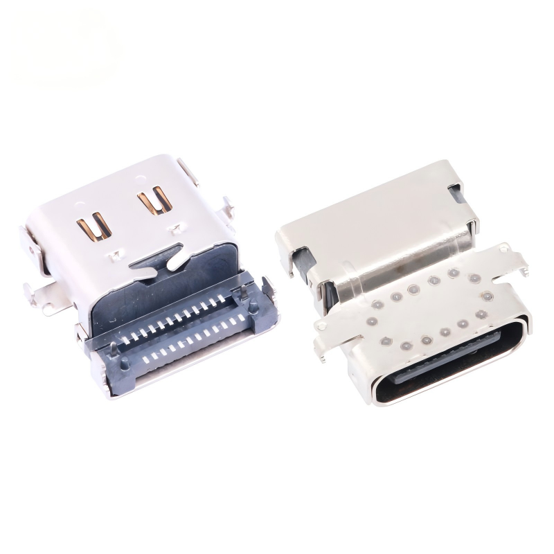 Προσαρμοσμένο USB τύπου C 3,2 40 Gbps Αδιάβροχο U4 24 Pin SMT DIP PCB Γυναικείο συνδετήρα Χρυσή επιχρίστωση 5A ρεύμα