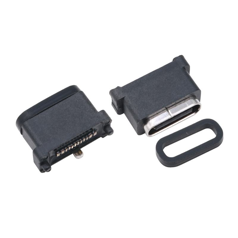USB 3.2 Type-C 40 Gbps αδιάβροχη υποδοχή U4 24 Pin SMT DIP PCB θηλυκός σύνδεσμος με επιχρύσωση, ανοξείδωτος χάλυβας 5A 100V AC