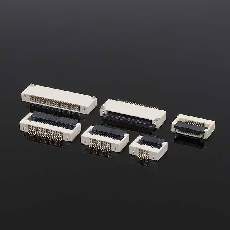 0.5mm Pitch Butterfly Lock FFC/FPCH Connector Οριζόντια κατώτερη σύνδεση με 2,55H ύψος Flip Cover για Flat Flex Electronics