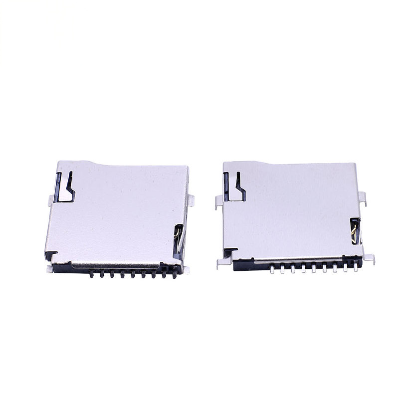 Για τη σειρά DM3 9P Pin Micro SD Card Connector Push-Push SMT τύπου T-Flash με εξωτερική συγκόλληση SUS Shell για εφαρμογές PCB