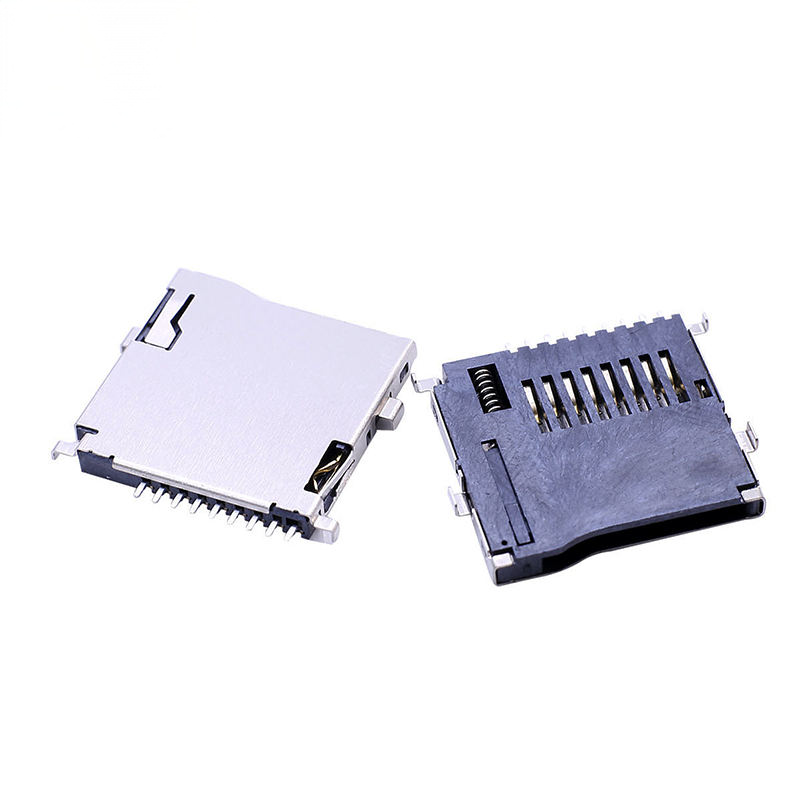 Για τη σειρά DM3 9P Pin Micro SD Card Connector Push-Push SMT τύπου T-Flash με εξωτερική συγκόλληση SUS Shell για εφαρμογές PCB