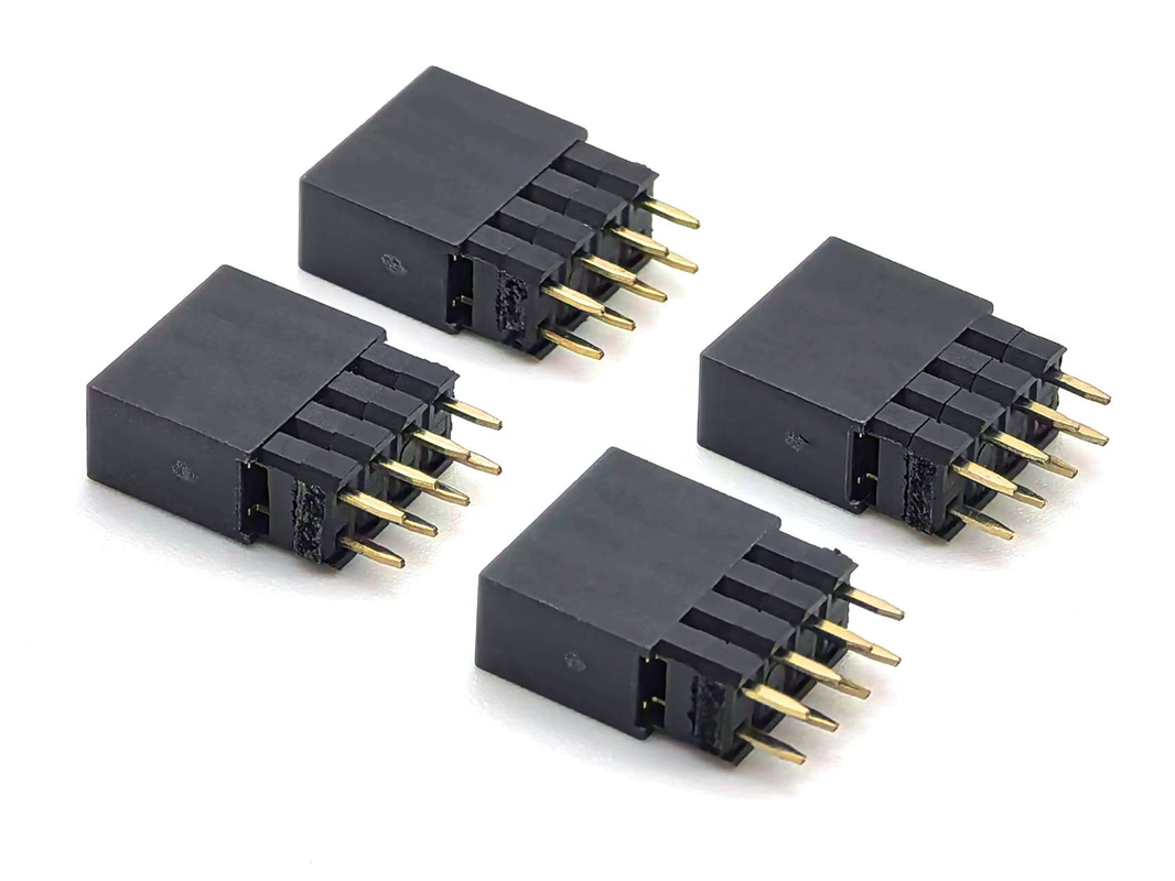 2.54mm Pitch DIN Brass Female Header Connector Διπλή σειρά 2mm H2.0 PCB Νάιλον 600V 3A H12.5mm 2*4P
