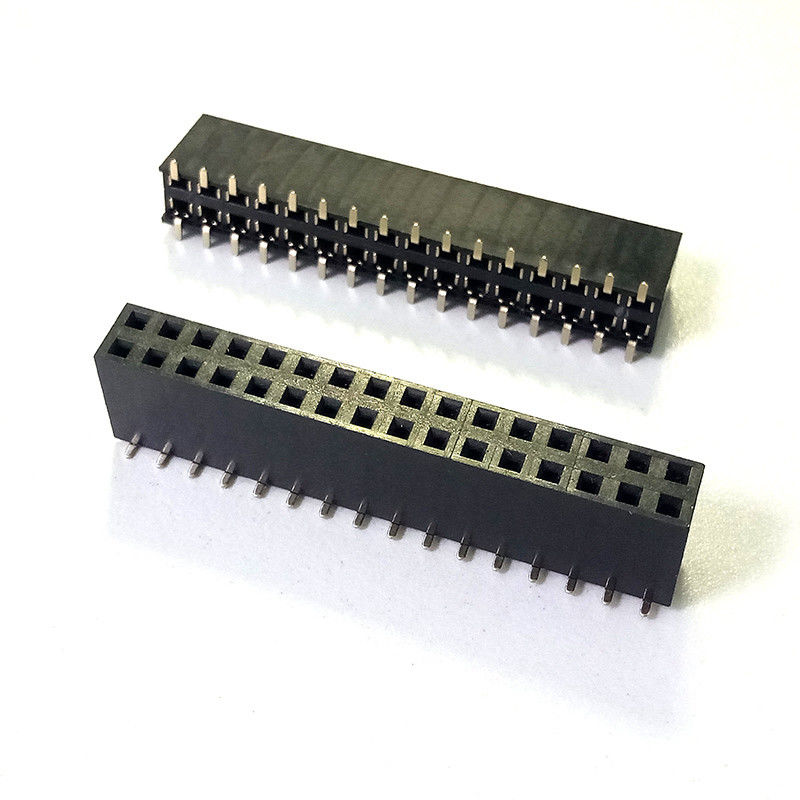 PA6T UL94V-0 Γυναικείο σύνδεσμο κεφαλής με 2.54mm Pitch και Brass Gold Flash Contact
