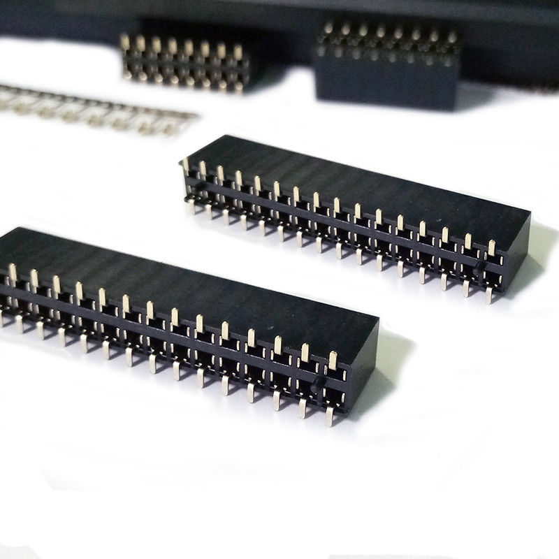PA6T UL94V-0 Γυναικείο σύνδεσμο κεφαλής με 2.54mm Pitch και Brass Gold Flash Contact