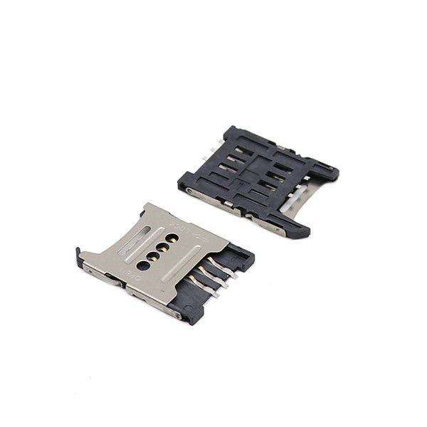 H1.5mm 1.8mm υποδοχή Sim μικροϋπολογιστών τύπων 6P κτυπήματος κατόχων SMT Sim μικροϋπολογιστών