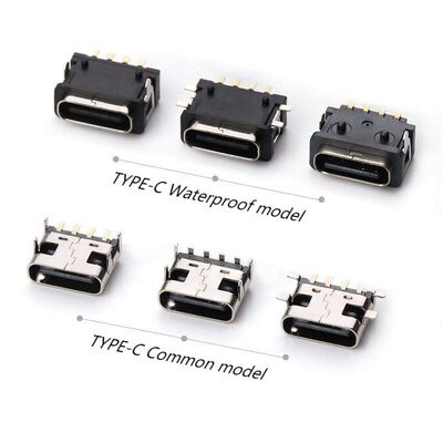 12 ακίδων USB 3.1 USB C αρσενικό συνδετήρα σύρμα συγκόλλησης Διασύνδεση βύσματος USB PCB