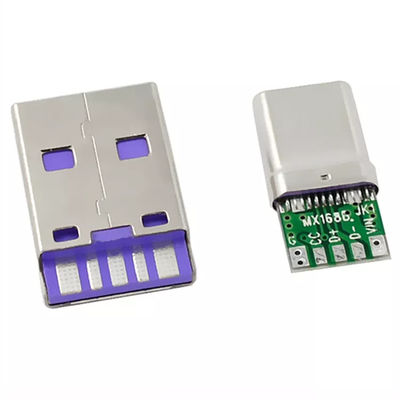 Βύσμα USB Τύπος C Αρσενικό Θύρα φόρτισης Ταχύτητα μετάδοσης 5Α